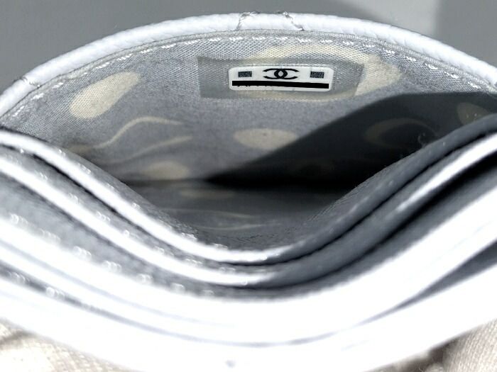 Chanel Card Case Coco Marc Caviar Skin Ice Blue Ap3835