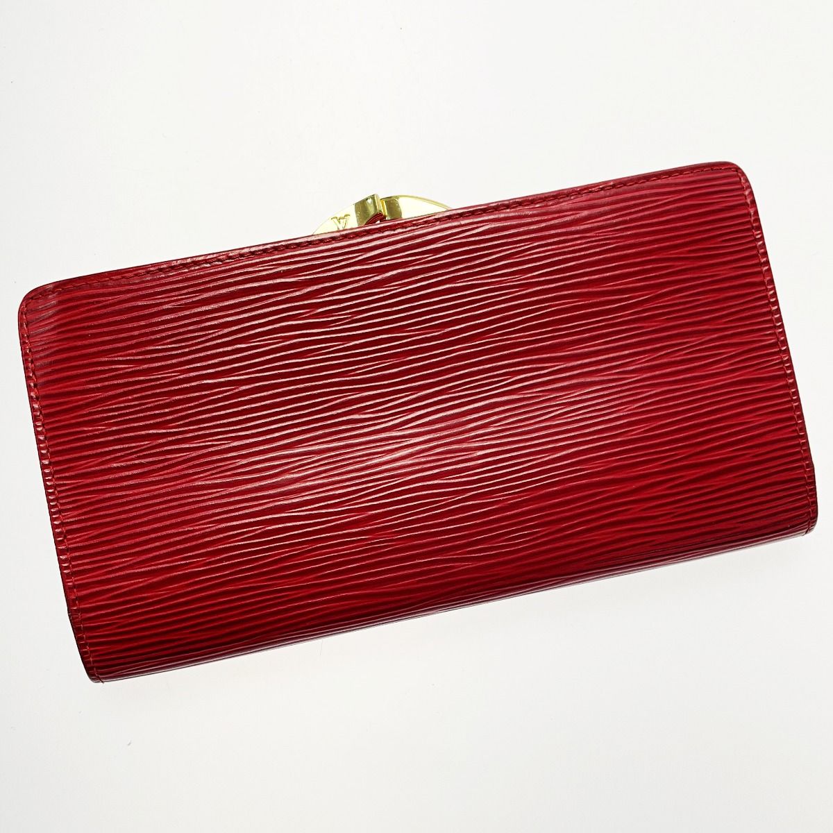 Louis Vuitton Epi Continental Viennois M63257 Red Bifold Long Wallet Women's