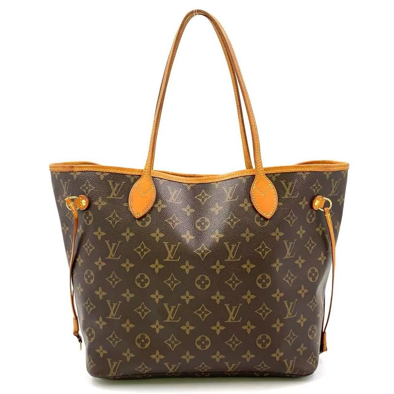 Louis Vuitton Neverfull MM Monogram Leather X PVC Brown Tote Bag Gold M40156