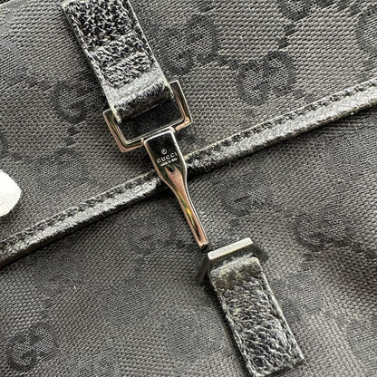 Gucci 92543 GG Canvas Waist Pouch Body Bag Black Women Men Fashion