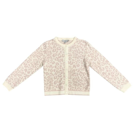 Christian Dior Cardigan Knit Size 13 Leopard Leopard Print Wool Pink Beige