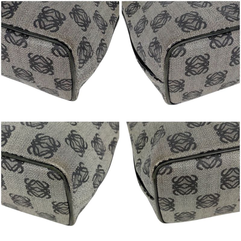 Loewe Mini Tote Bag Repeat Anagram Logo Navy Blue Pvcleather Shoulder Bag With