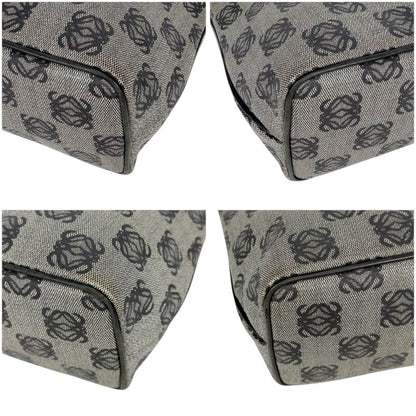 Loewe Mini Tote Bag Repeat Anagram Logo Navy Blue Pvcleather Shoulder Bag With