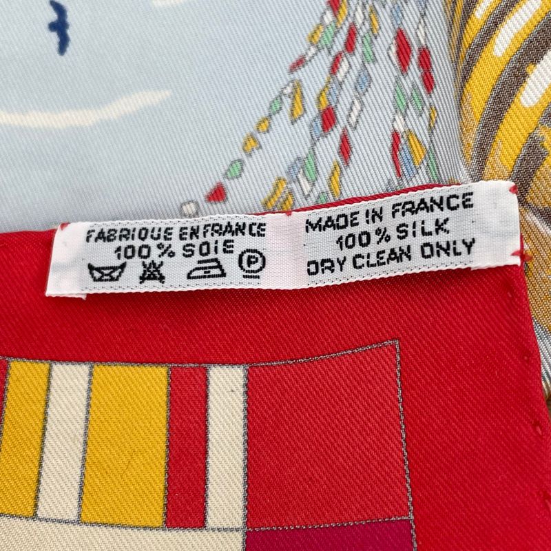 Hermes Carre 90 Prieres AU VENT Prayer In The Wind Silk Scarf Red