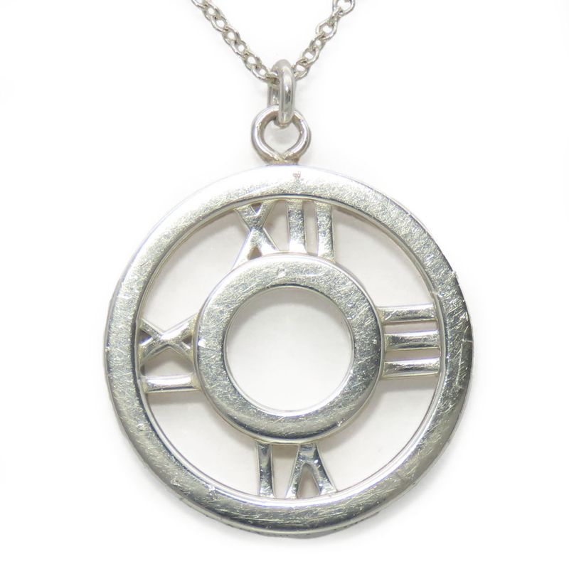Tiffany & Co Necklace Atlas Open Medallion 925 Silver Approx 3.8g Silver