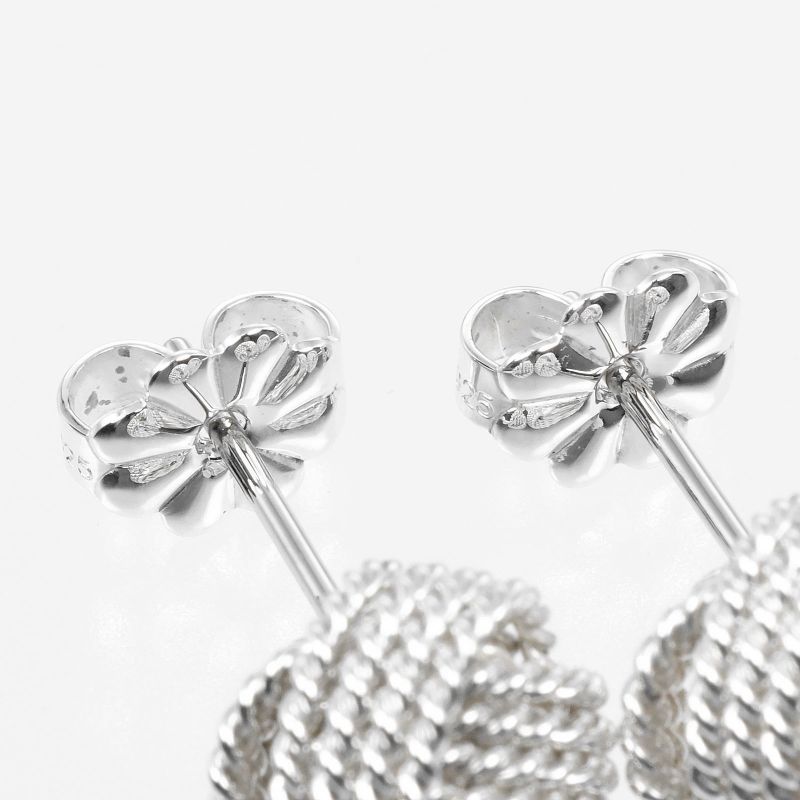 Tiffany & Co Mesh Knot 925 Silver Ladies 2.8g Earrings