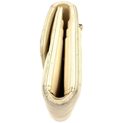 Chanel Matelasse Trifold Wallet Lamb Skin Ap2809 White Gold Hardware Coco Pearl