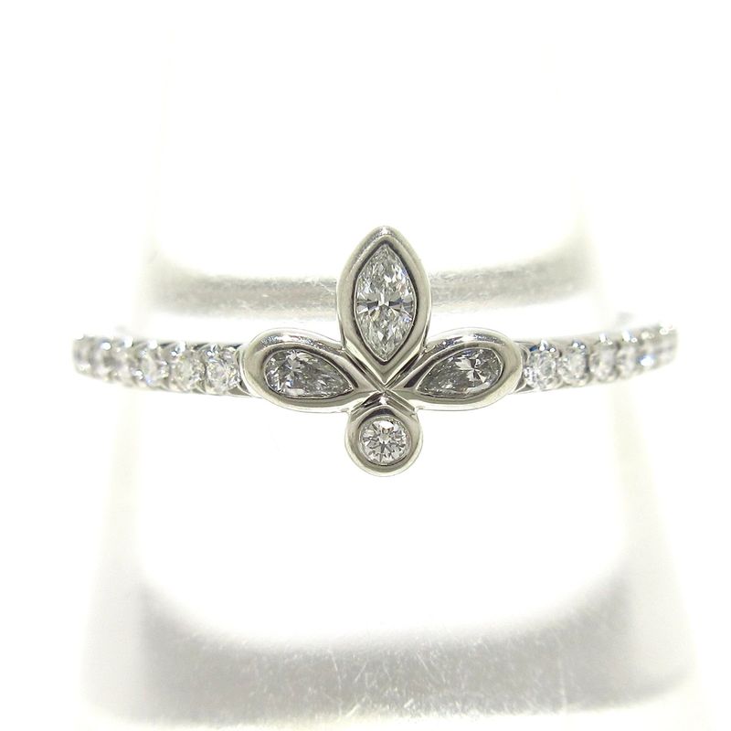 Tiffany & Co Ring Fleur De Lis Half Eternity Pt950 X Diamonds