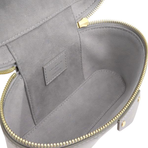 Louis Vuitton 2way Bag Vanity Chain Pouch Calfskin Leather Trianon Gray Gold