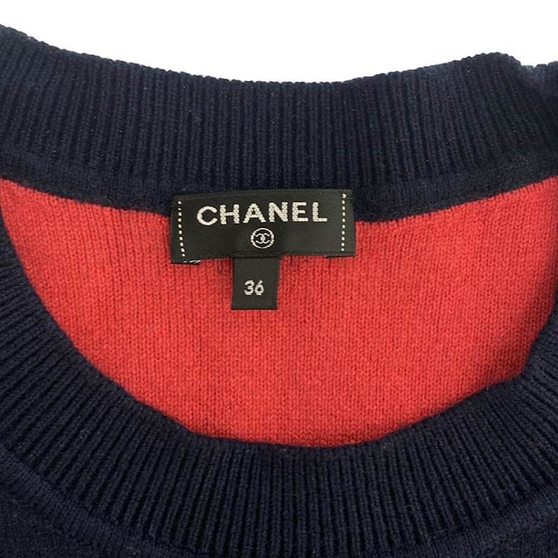 Gucci - P70525k Cashmere Coco Mark Logo Crew Neck Knit Pullover - S - Navy -
