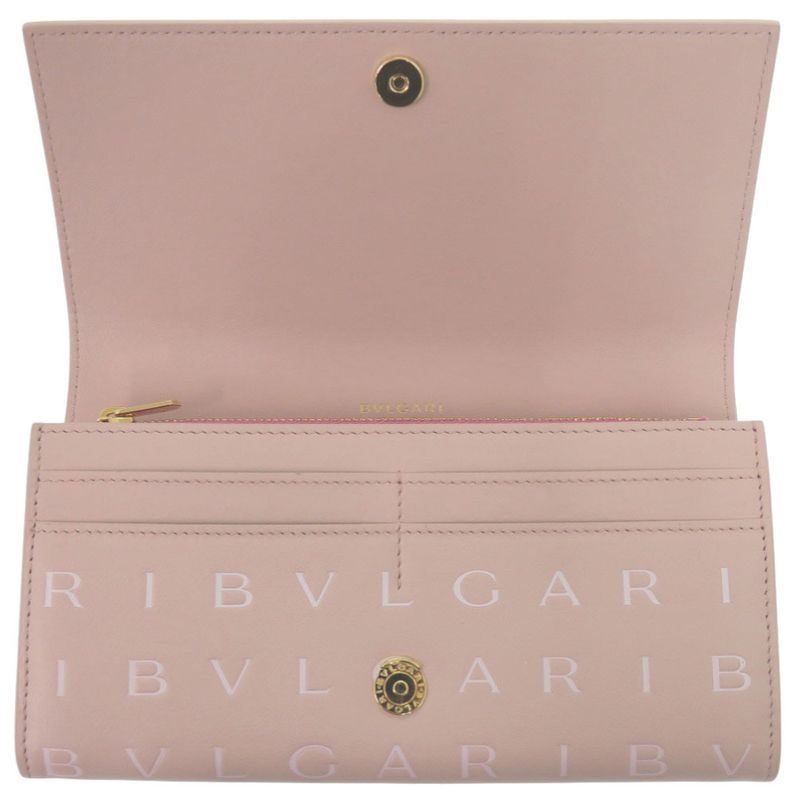 Bulgari Leather Pink Long Wallet 1209 Bvlgari