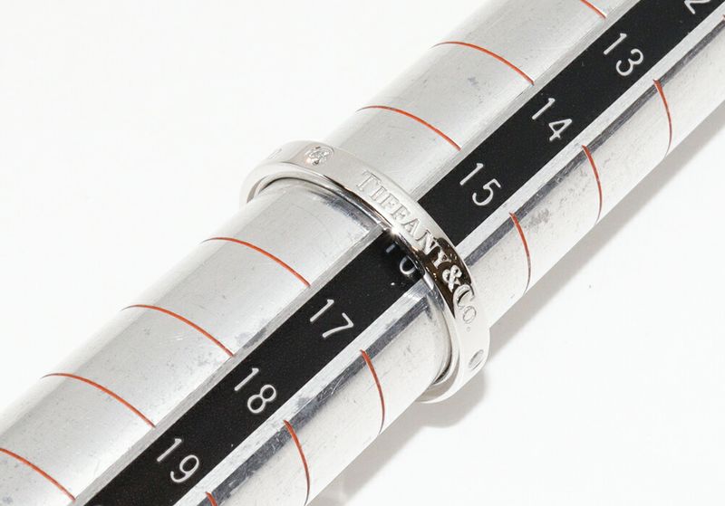 Tiffany & Co Ring Pt950 Diamond 3P (007ct) T&CO Band Ring Flat Band Ring Width