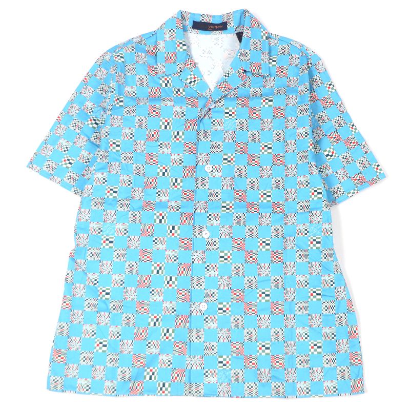 Louis Vuitton 21SS Distorted Damier 100% Cotton Total Pattern Open Collar