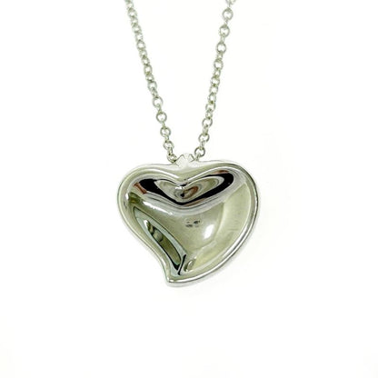 Tiffany & Co Silver Curved Heart Necklace 4.3g 925 Engraved 412035 Necklace