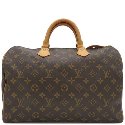 Louis Vuitton Boston Bag Speedy 35 Monogram Canvas Monogram Gold Hardware Brown