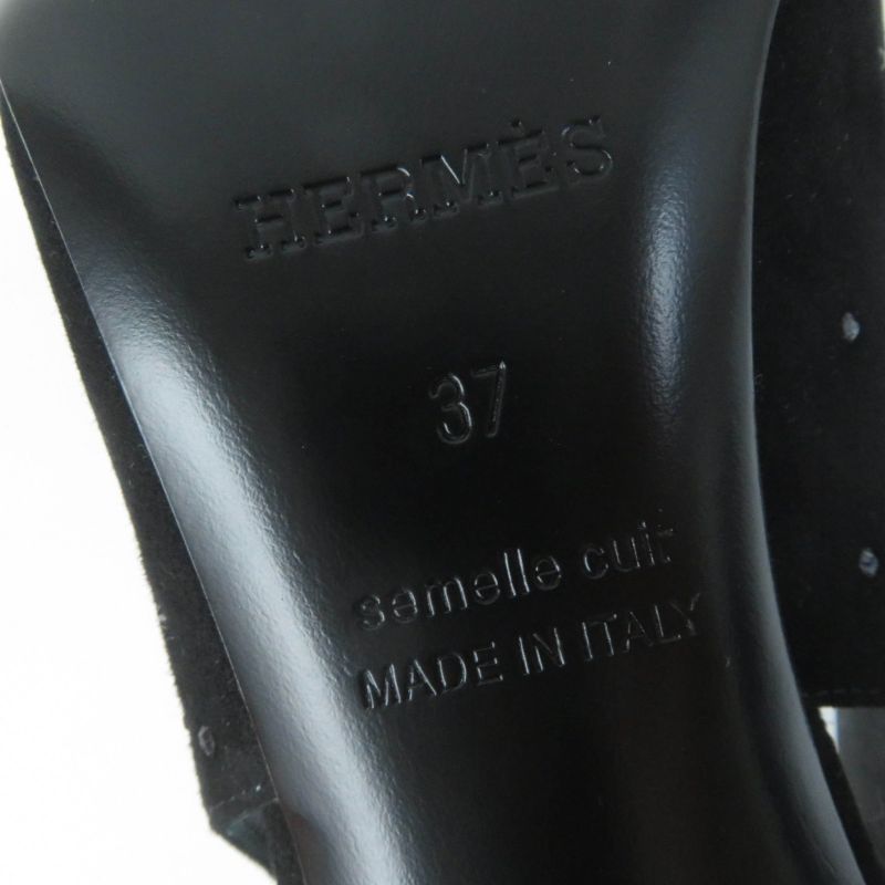 Hermes Strass 90festive Festive 90 Rhinestone Back Strap Suede Leather Pumps