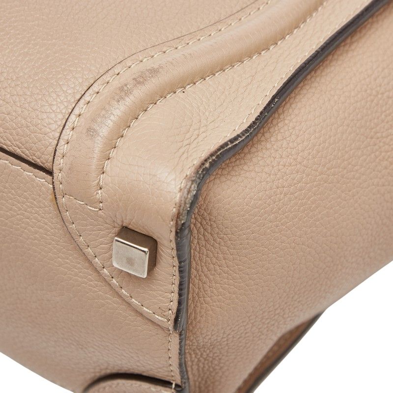 Celine Luggage Micro Shopper Beige Leather Women's Celine