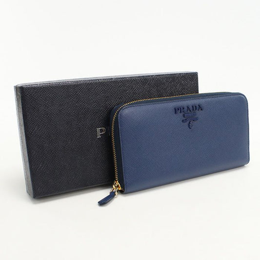 Prada Zip Around Long Wallet Long Wallet Round Zipper Leather Men's