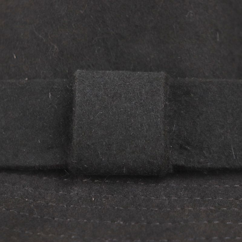 Hermes 100% Wool Rabbit Felt Hat With Ribbon Dark Gray 57 Made In Italy