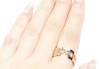 Tiffany & Co Ring 18K Pink Gold Diamond 3P Open Atlas Ring