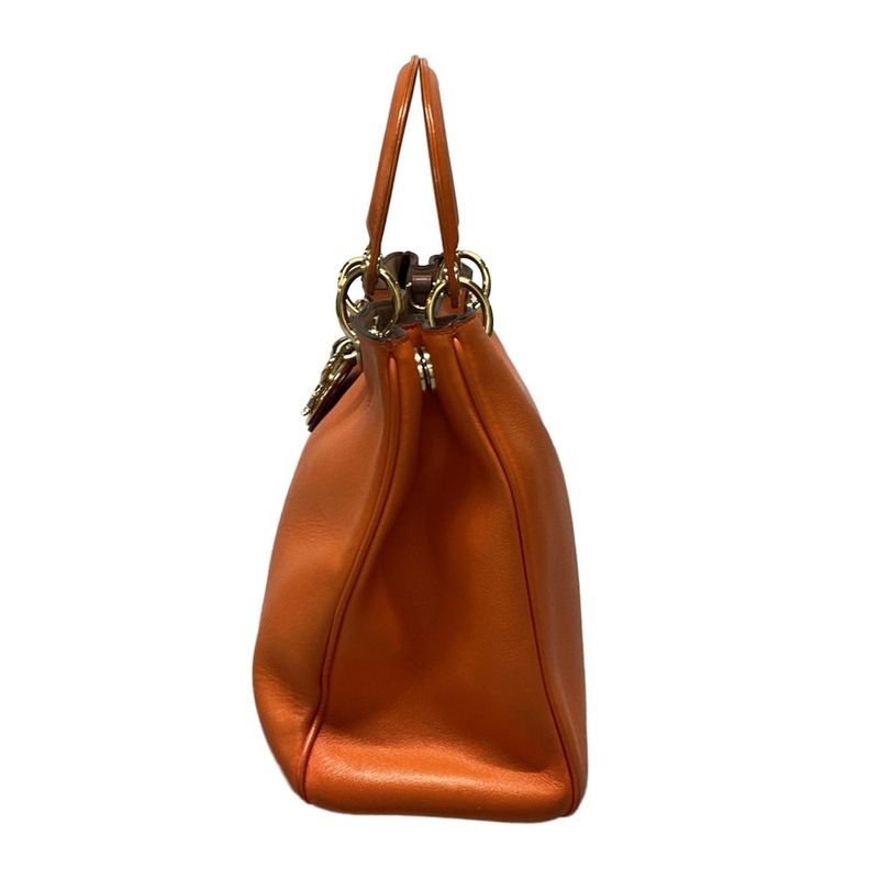 Dior/christian Dior Tote Bag Diorissimo Orange Leather