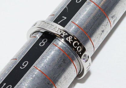 Tiffany & Co Ring Pt950 Diamond 3P (007ct) T&CO Band Ring With Flat Band Ring