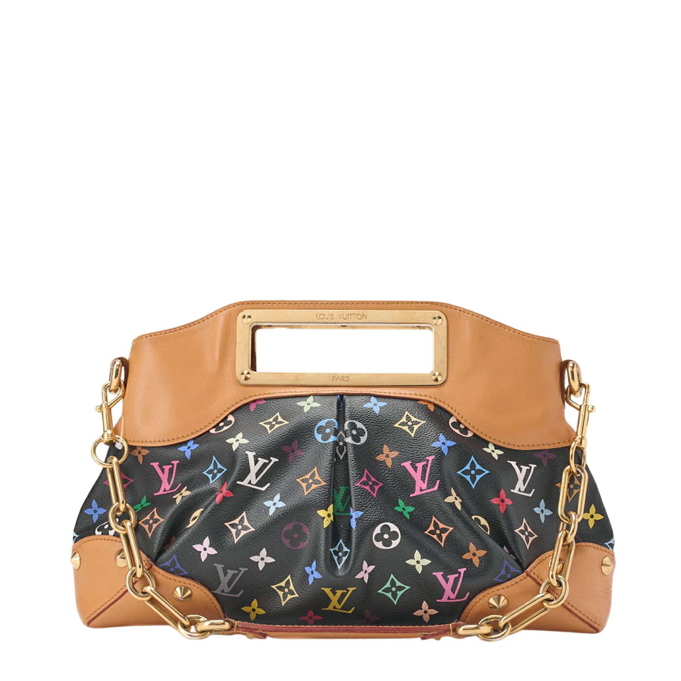 Louis Vuitton Monogram Multicolor Judy MM 2WAY Handbag Noir Black M40255 (gold