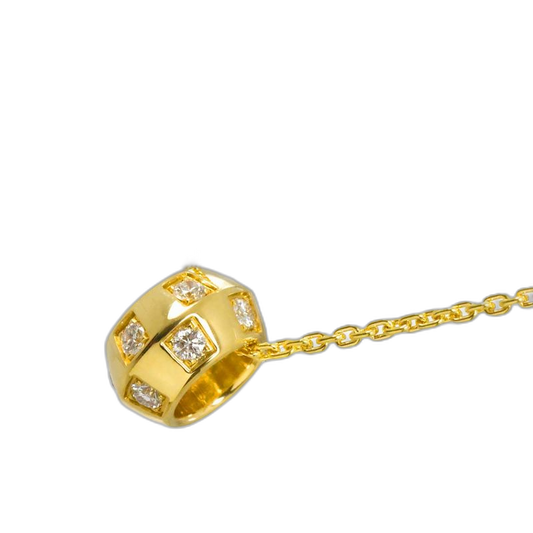 Louis Vuitton le Damier de Diamond Necklace 18k YG Yellow Gold