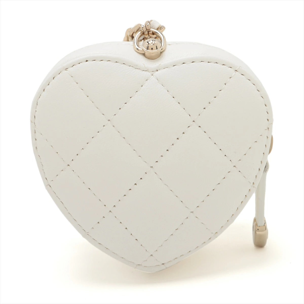 Chanel Lambskin Quilted CC In Love Heart Bag White