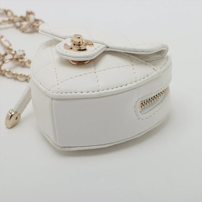 Chanel Lambskin Quilted CC In Love Heart Bag White