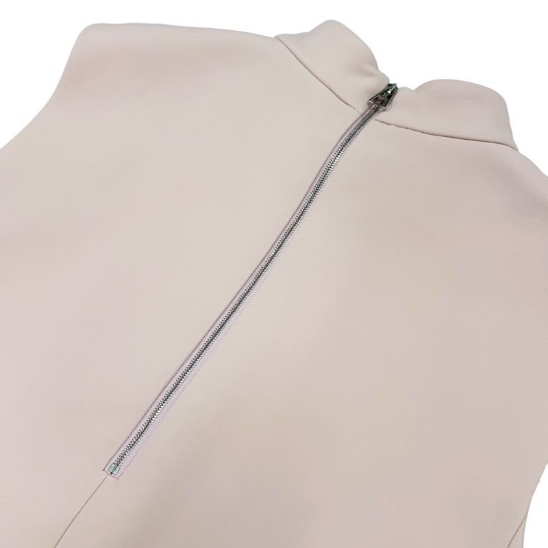 Louis Vuitton Dress Wool Silk Pink Silver Mock Neck Straight Sleeveless