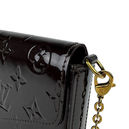 Louis Vuitton Chain Wallet Crossbody Shoulder Bag Monogram Vernis Pochette
