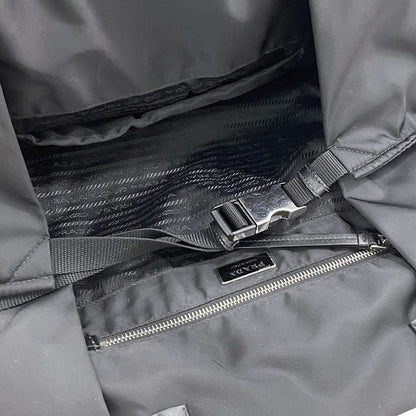 Prada Tote Bag Black NERO Excellent Condition Nylon Leather Preowned 255