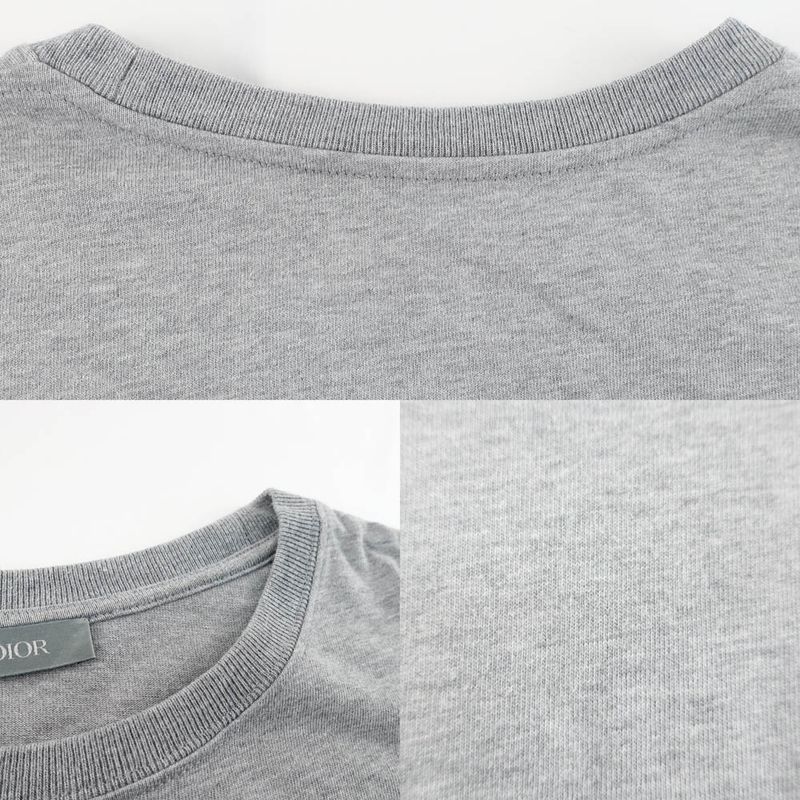 Christian Dior CD Icon T-shirt 943j605f0554 Gray Crew Neck Embroidery