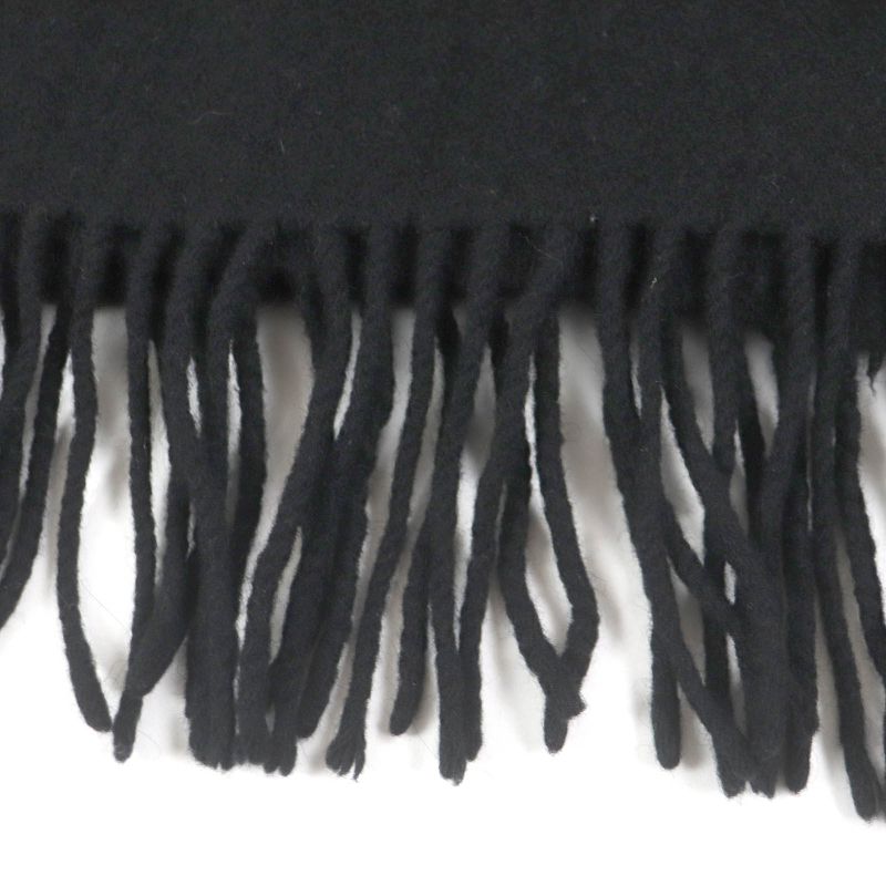 Hermes 100% Cashmere Logo Embroidery Fringe Scarf Stole Shawl