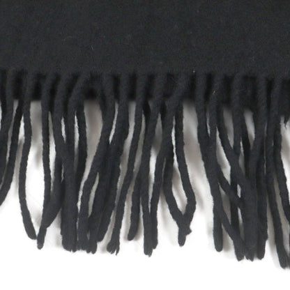 Hermes 100% Cashmere Logo Embroidery Fringe Scarf Stole Shawl