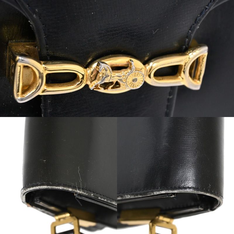 Celine Carriage Shoulder Bag Leather Black 67fa291