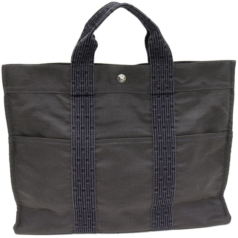 Hermes Tote Handbag Her Line Tote MM Canvas Gray