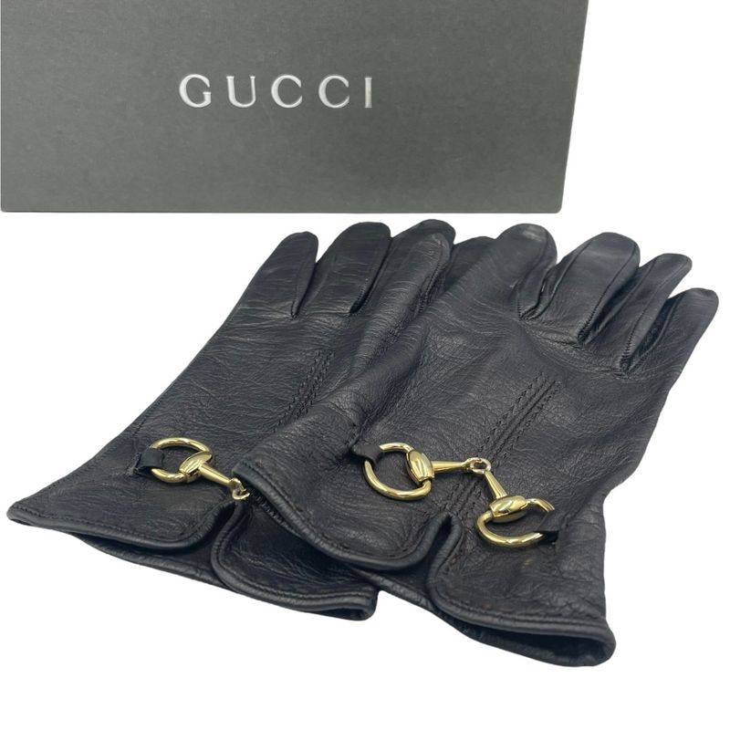 Gucci Gloves Leather Hardware With Box
