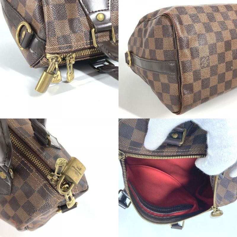 Louis Vuitton Handbag Speedy Bandoliere 25 N41368 Damier Canvas Ebène Brown