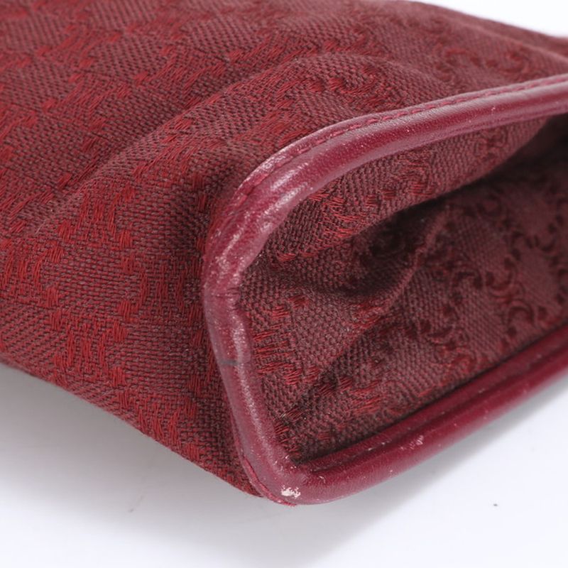 Celine Macadam Triomphe Leather Clutch Bag Hand Second Pouch Tote Women's RRE