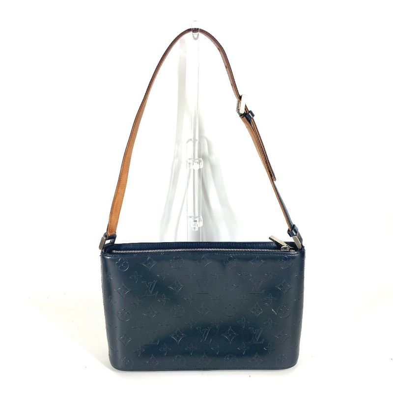 Louis Vuitton Shoulder Bag Alston M55125 Monogram Matte Leather Blue
