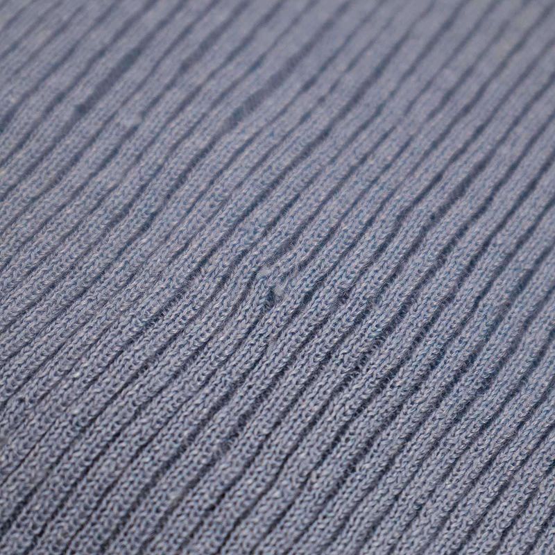 Chanel Henry Neck Ribbed Knit Sweater P45347k04797 Blue 40