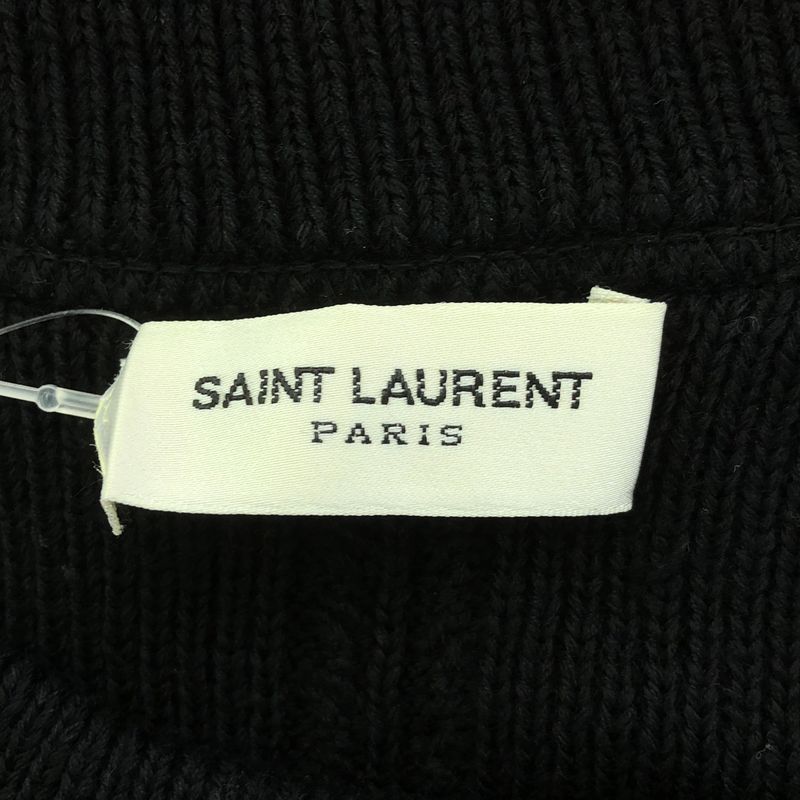 Saint Laurent Paris 14aw Shoulder Button Striped Knit Sweater 352892 Y1f01
