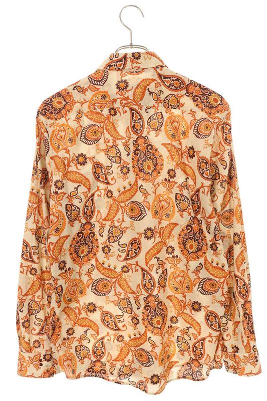 Gucci 309114 Z3646 Long Sleeve Shirt With Paisley Pattern Men's 40