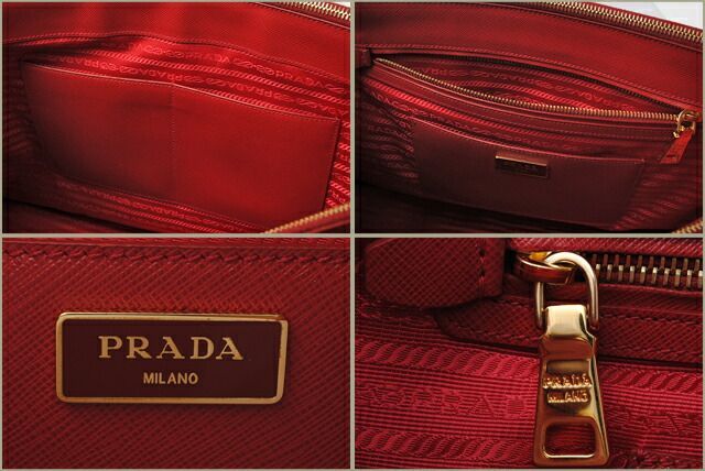 Prada Handbag Shoulder Bag Prada B1786t Saffiano Fuoco Red With 2 Way Strap