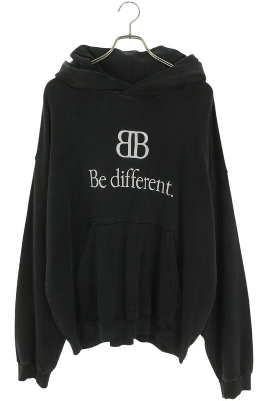 Balenciaga 22AW 720426 Tnvv1 Be Differren Embroidered Pullover Hoodie Men L
