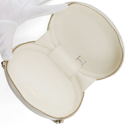 Chanel Chain Shoulder La Pausa Calf White Women's Shoulder Bag