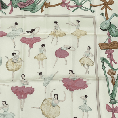 Hermes Carre 90 Silk Scarf La Danse La Danse Ballerina Beige