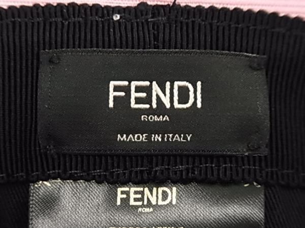 Fendi Zucca 100% Polyester Bucket Hat Hat Blue And Pink Av6596